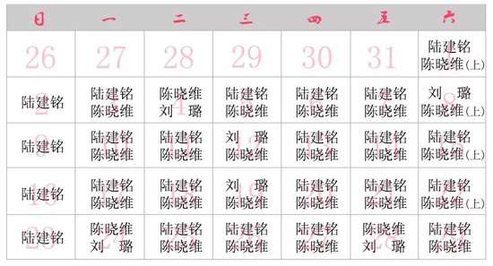 sararz妇产坐诊表